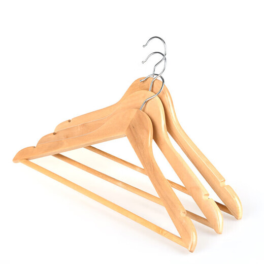 Jiayi solid wood clothes hanger suit clothes support dry and wet dual-use clothes hanger drying clothes rack solid wood color 10 pieces