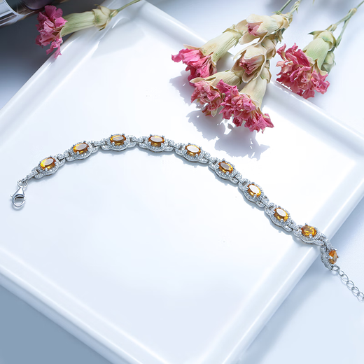 GEM STONE KINGGSK 8 carat citrine bracelet 925 silver colored gemstone light luxury fashion birthday gift for girlfriend and wife