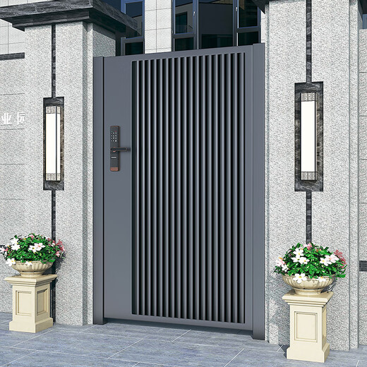 奇立彩别墅庭院门不锈钢单双开现代院子户外门乡村铁艺花园入户门 款式1