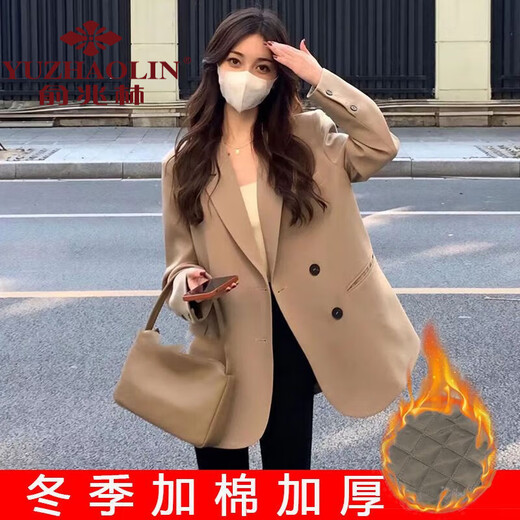 Yu Zhaolin Small Suit Women's 2022 Autumn and Winter Pure Lust Style Suit Jacket Women's Spring New Korean Style Street Top Black (Spot Priority) M Recommended 100-110 Jin Jin is equal to about 0.5 kg)