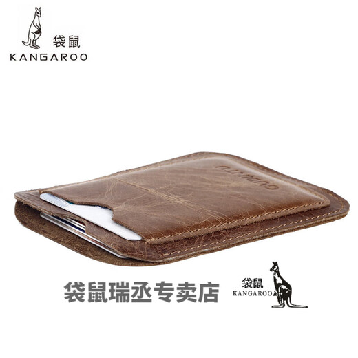 Kangaroo Small Card Sac Vérite de cartes de carte en cuir véritable Clip Card de cartes de bus de portefeuille Bus de bobs