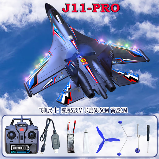 Yunya J11Pro Wasser, Land und Luftfernbedienung Flugzeug Automatische Balance Professionelle Fettflügelgleitmodell Flugzeug Jungen Chinese Valentinstag Geschenk [Professional Version] J11-pro Schwarz