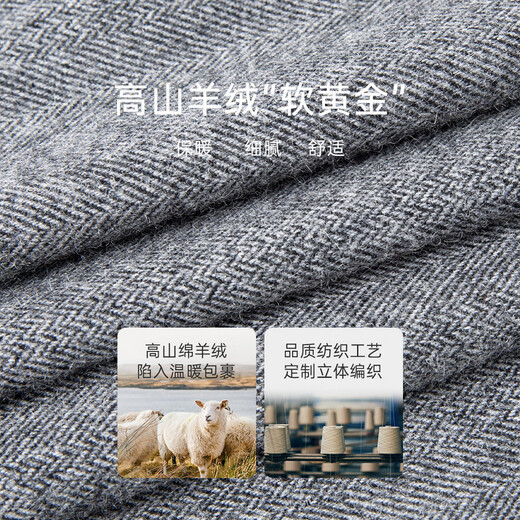 梵希蔓深灰色宽松显瘦阔腿裤2024秋冬新款含羊毛西装裤百搭长裤子 M9227 深灰色 L