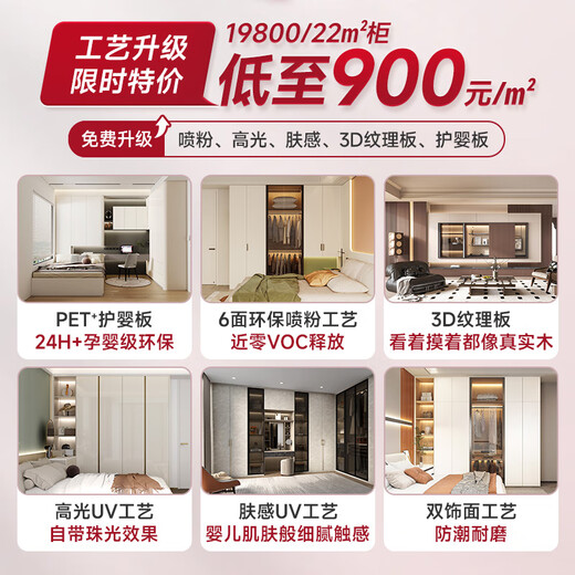 Sofia whole house custom wardrobe modern simple bedroom furniture overall large wardrobe shoe cabinet living room cabinet solid wood texture 22 package price