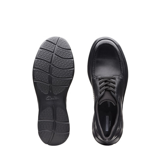 Clarks Leco Cui series men's shoes classic cowhide thick-soled leather shoes low-top comfortable casual leather shoes black 261373858 smooth style 42