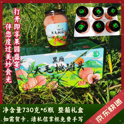 黑沟大毛桃红心水果罐头甜品烘焙辅料蜜桃零食东北丹东特产玻璃瓶 2瓶黑雁毛桃分享装（普通快递） 730克/瓶