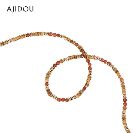 AJIDOU Ajidou necklace women's simple retro quartzite jade beaded clavicle chain trendy commuting versatile gift for girlfriend dark brown