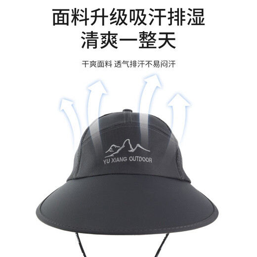 Sunshine Summer Sun Protection Hat Men's Korean Style Trendy Versatile Breathable Sun Hat Outdoor Cycling Men's Mountaineering Fishing Sun Hat Navy Blue (Large Brim Upgraded Version)