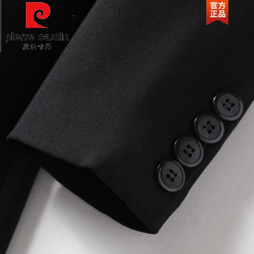 Pierre Cardin blazer women's 2025 new spring and autumn Korean version slim mid-length black professional temperament suit top black 3XL 133-145Jin Jin is equal to about 0.5 kg