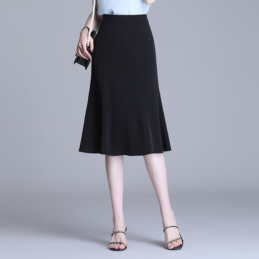 Ou Weimai falda para mujeres 2024 Spring y otoño Nuevo estilo de moda y elegante cintura alta Slumming Falda de cadera de un solo paso para mujeres 1276 MAHAKI M/2 pies-27 Tamaño