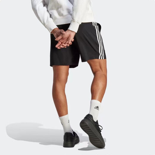 
Adidas men's shorts 2025 spring and summer Dt Sho sports pants quick-drying comfortable breathable casual ice silk five-point pants GK9557 IC1484/quick-drying/black classic three-stripe M