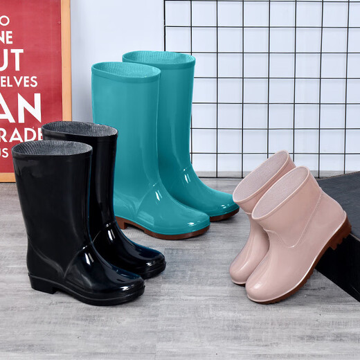 Lido Yichen Mid-tube rain boots anti-slip waterproof rubber shoes kitchen water shoes size 39 women's style