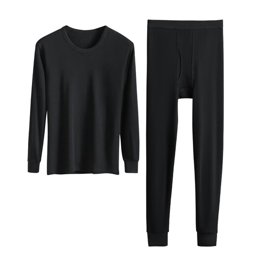 Langsha Herbstkleidung und Hosen reine Baumwollmänner Dünne Herbst- und Winter neue Baumwollpullover antibakterielle und Anti-Mitenthermie-Thermal-Unterwäsche-Set