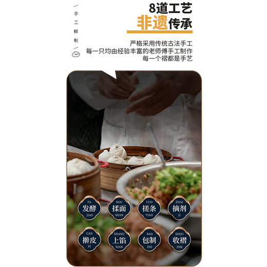 Yueweiji Shengzhou old noodles fresh meat bag 420g*2 packs, 12 pieces in total, handmade meat buns, semi-finished breakfast, quick food