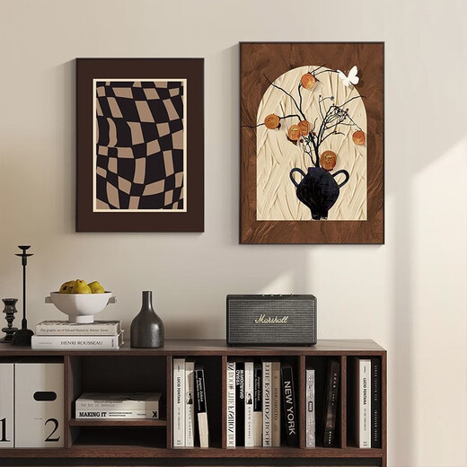 
Chengzi French desktop layout retro living room decoration painting medieval style restaurant persimmon Ruyi sofa background wall hanging painting JD15272 40*60 texture oil canvas ps black frame