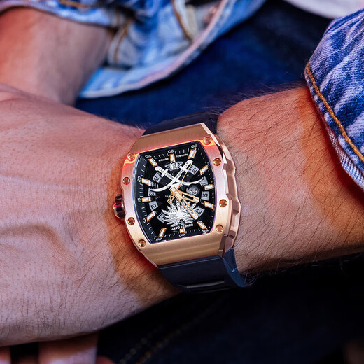Bugatti (bonest gatti) montre un cadeau d'anniversaire pour le petit ami allemand entièrement automatique creux mécanique montre imperméable du canon luminescent