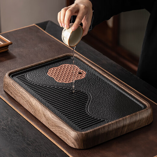 Porcelain brand tea set, Ru kiln tea set, household high-end ceramic split teapot, covered bowl, teacup, complete set of Kung Fu tea set, rich bamboo handle teapot, covered bowl, 8 cups, 13 pieces + Tao jar for washing dishes