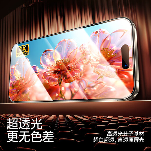 闪魔 适用于苹果钢化膜iphone手机膜高清抗指纹防爆顺滑非全屏保护贴膜 【超清防爆抗指纹】2片+神器 iPhone15Pro