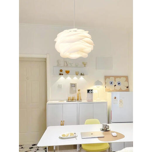 Diexi Creative Restaurant Chandelier Nordic Romantic Flowers Bar Lights Ins Style Girl Room Iluminación de dormitorio cálido Iluminación 9272 Candelier White 35 cm Tres color E27 Fuente de luz Fuente