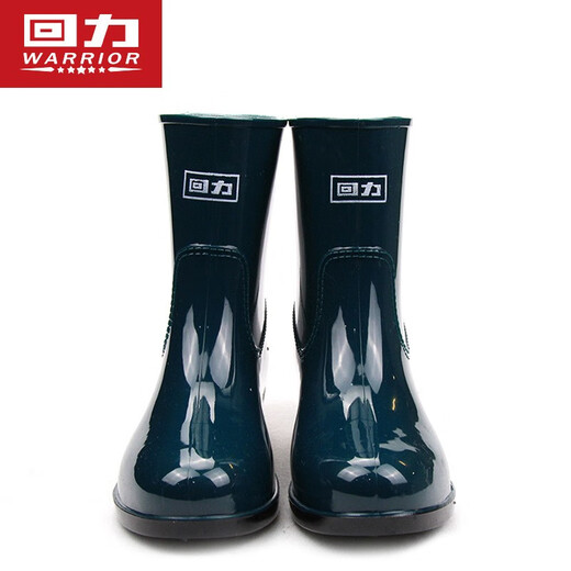 Warrior rain boots for women, fashionable outdoor mid-calf waterproof rain boots, rubber shoes, rain boots overshoes, non-slip rubber shoes, wear-resistant, dark green 38