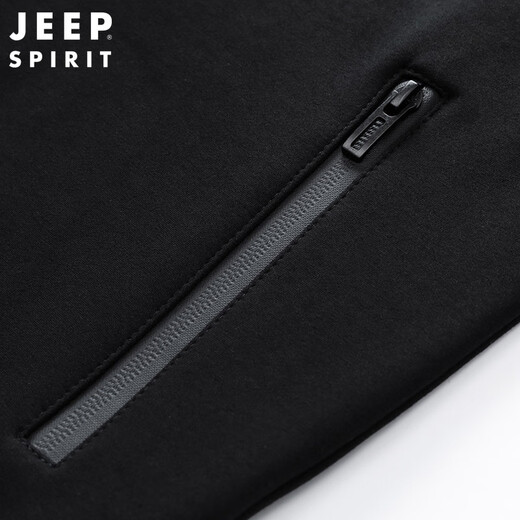 JEEP SPIRIT Jeep sports suit men's sweatshirt spring and autumn men's casual running jacket two-piece set men's dark gray XL
