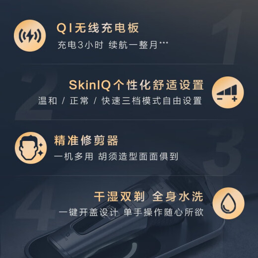 
Philips electric shaver honeycomb luxury SP9 series SkinIQ technology SP9871*Jiebi electric tooth impulse GSX set