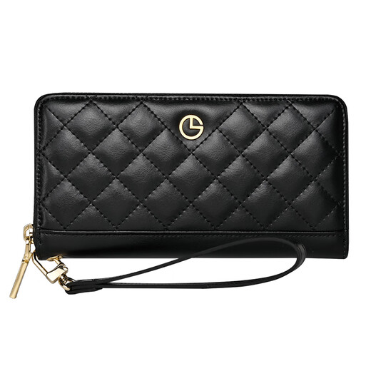 Jinlilai Wallet Damen Long Leder Reißverschluss Clutch Clutch 2025 Einfache Brieftasche Trendy Clutch Clutch Geschenk für Frau Mobiltasche Schwarz [offizieller Straight Shipping. Eine falsche eine feine Sache zehn] kleine Tasche
