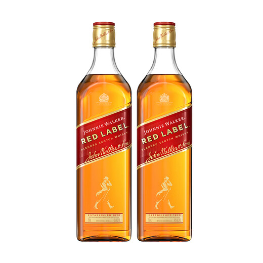 Johnnie Walker (Johnnie Walker) Escocia Whisky Whisky Whisky Black Black Brand de 12 años Highland Space Irey Bottle Original Bottle Imported Johnnie Walker Red Card 1000ml*2 botellas desnudas Bottle