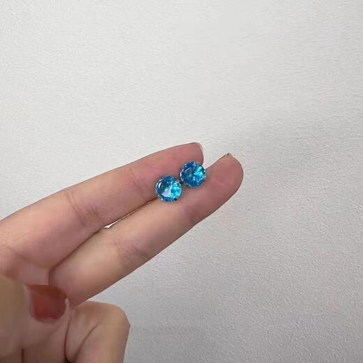 S925 Silberohrringe für Frauen ohne Entfernen kleiner Ohrstock -Ohrknochennägel Superblitz Zirkon Cochlea Nägel Paar 2 blau flacher Boden Zirkon 3mm