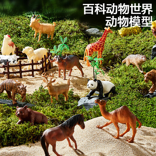 Teddy Shiguang Children's Simulation Animal Model Toys Boys and Girls Safari Farm Stores 16 Packs of Birthday Gifts