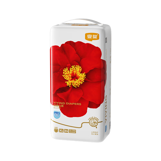 Yiying Red Camellia Pulling Pants Gentle Diaper Baby Diaper Ultra Thin Breathable Pulling Pants XL Number 34 Tablets [13-14kg]