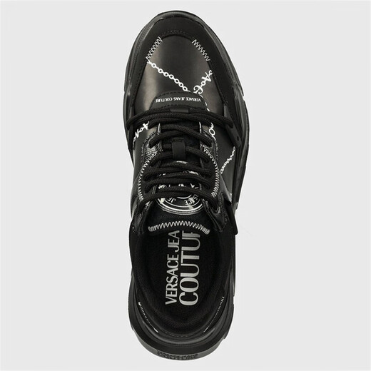 Versace (Versace) VJ Fashion Men's Luxury Sole épaisse épaisse haute et basse chaussures décontractées 77YA3SC9 ZS881 Black L01 42