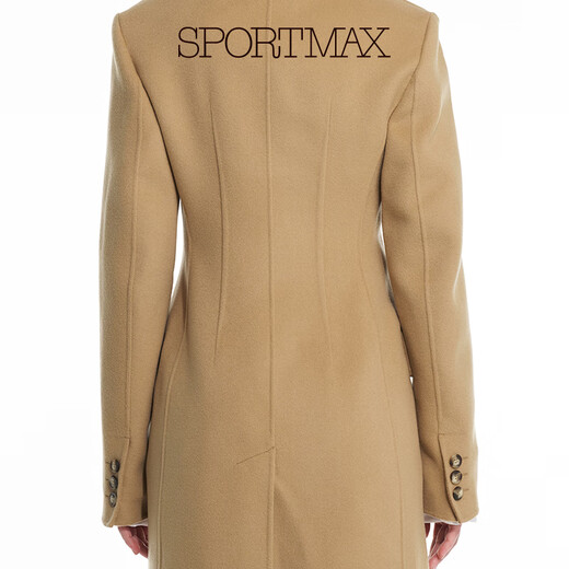 sportmax 【臻选惠享】春夏女装绵羊毛双排扣正肩大衣2011014106 浅驼色 40