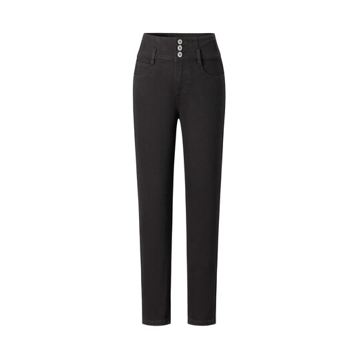 
JUZUI (JUZUI) shopping mall same casual daily elastic pencil pants jeans autumn style JWDQ12117 plain black XS