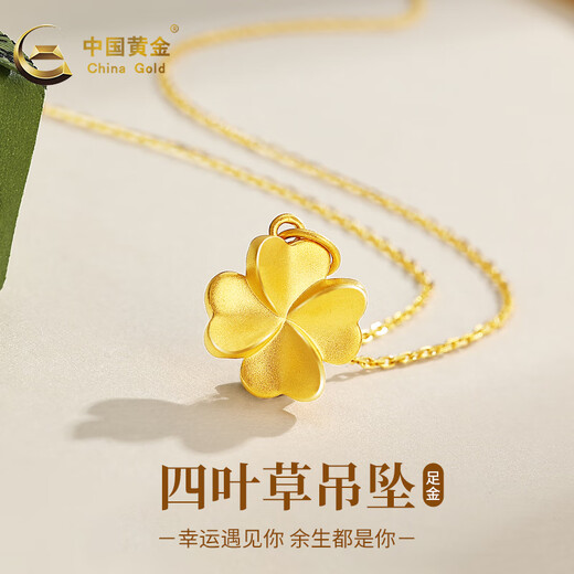 Chine Gold (Chine Gold) Gold Pendant Collier Crop Crop Foot Pied Set Set Set Send Girlfriend Femme Anniversaire Anniversaire Mariage Gift Foot Gold Pendant + S925 Silver Chain + Gift Box [Out du lendemain dans certaines régions]