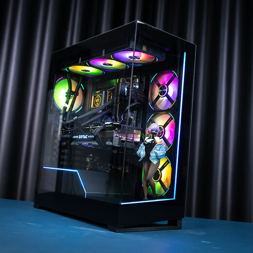 PHANTEKS Storm Chaser NV5S schwarzes, säulenfreies Zimmer-ATX-Desktop-Computergehäuse mit Meerblick (360 Wasserkühlungspositionen/ARGB-Doppellichtleisten/treiberlose Lichtsteuerung/Typ-C/5090-Grafikkarte)