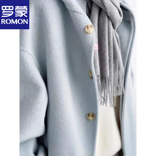 Romont large size 300Jin Jin is equal to 0.5kg Hepburn style woolen coat for men and women winter high-end foreign style mid-length hooded woolen coat 2 picture color XL
