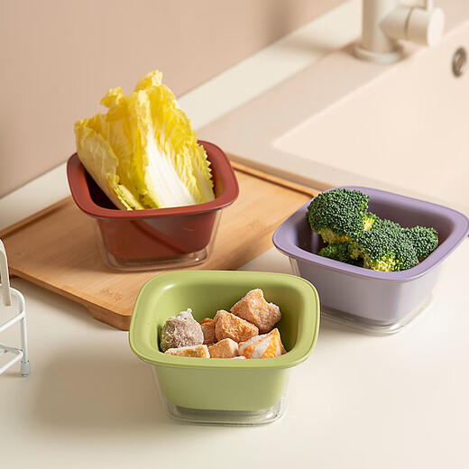 Onlycook mini double layer washing fruit drain basket household small fruit basket drain fruit basin vegetable basin fruit plate mini double layer drain basket green