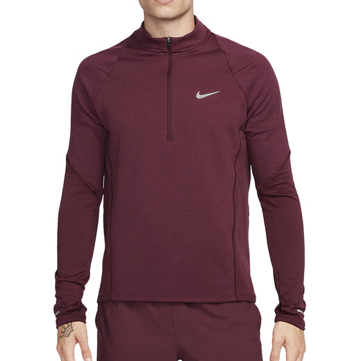 Nike (Nike) Offizielle Website Langarmed T-Shirt Herren Frühling Neues Sportbekleidungstraining Fitness Stand Collar Top FB8565-681 Dark Red L