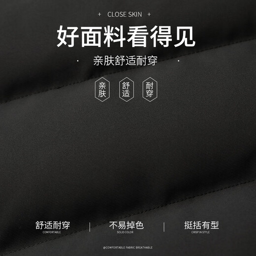 Flying in the Snow Goose Down Down Jacket Men's Removable Hat Casual Business Autumn and Winter Thickened Short Jacket Men's 185