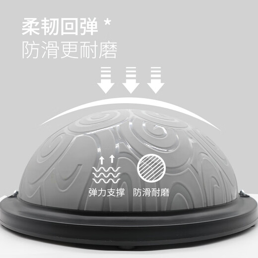 KELME Balance Wave Speed Ball Semi-circular Explosion-proof Yoga Fitness Ball Yoga Equipment Pilates Foot Hemisphere Light Gray Core Strengthening, Aerobic Fat Burning 45cm