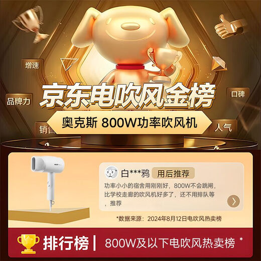 AUX Dormitory Hair Dryer Negative Ion Portable and Practical Student Electric Dryer Low Power 800w Home Hair Dryer Does Not Harm Hair Used in Student Dormitories