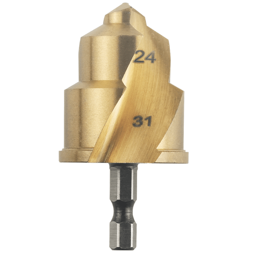 Tianzhu's new third generation spiral titanium-plated PPR lift drill bit water pipe repair and expansion four-six-inch water pipe mouth PPR lift drill bit 3-piece set (20+25+32)