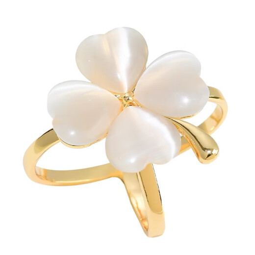 Zuoou high-end cat's eye stone four-leaf clover silk scarf buckle women's multi-functional large scarf buckle coat belt fixed knotted buckle medium four-leaf clover