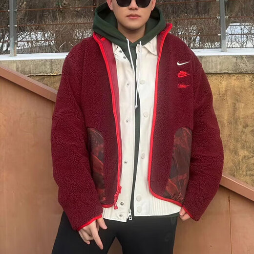 耐克（NIKE）官网官方男装 2025春季新款运动服仿羊羔绒立领休闲保暖夹克外套 FZ6194-677 S 165（建议110-130斤）