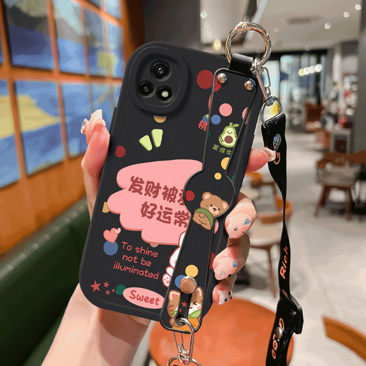 WAIDM适用vivo Y52s手机壳vivoy52t保护套女款vivo y52t手机套腕带挂绳支架全包防摔硅胶软壳斜挎 【防摔贴皮红】HH1365 vivo Y52s
