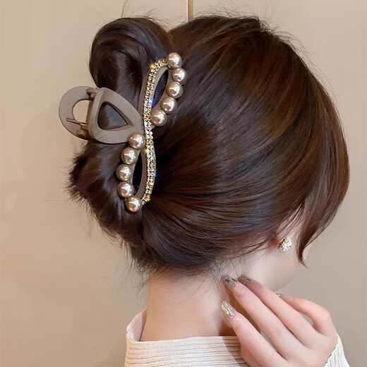 Xiang Wan Hairpin Hairpin Temperament Pearl Clip for Women's Back Head Hair Shark Clip Large Hairpin Hair Accessory Girl's Birthday Gift