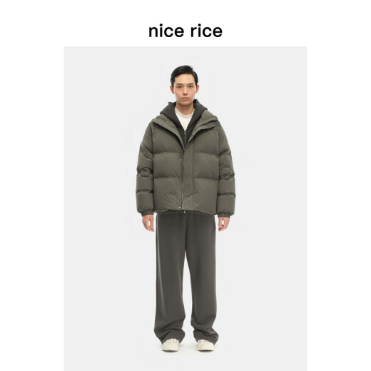 nice rice好饭   400G全棉毛圈绒底做旧宽松卫裤NGD12048 咖啡色（400G） XL