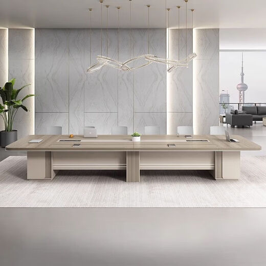 Conference table long table simple modern rectangular conference room office furniture large and small conference negotiation table and chair combination 2.0*1.0 meter conference table