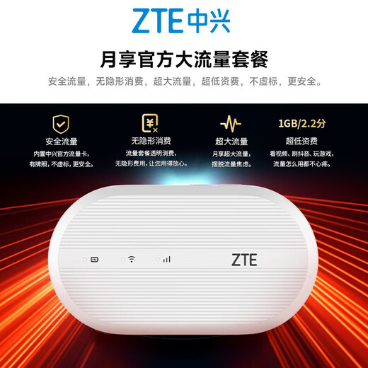 中兴随身wifi6【送1500G流量】无线移动支持5G/4G设备插卡路由器宿舍车载户外上网便携高速流量不限速 白色【 WiFi6 双网切换 】旗舰版